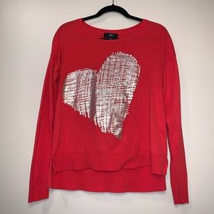 Mossimo supply Co. red sweater with a golden heart